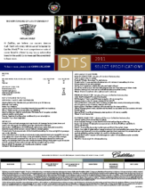 2011 Cadillac DTS Spec Sheet