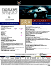 2011 Cadillac SRX Spec Sheet
