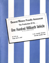 1967 GM 100 Million Vehicles Booklet