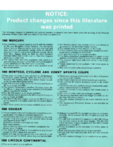 1968 Mercury Product Changes