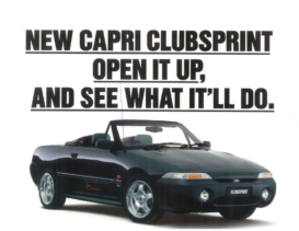 1993 Ford Capri SE Clubsprint Mailer AUS