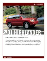 2001 Toyota Highlander Specs