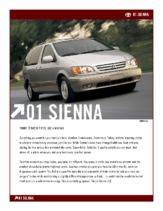2001 Toyota Sienna Specs