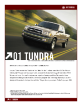 2001 Toyota Tundra Specs