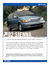 2002 Toyota Sienna Specs