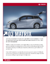 2003 Toyota Matrix Specs