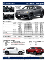 2022 VW Atlas Cross Sport Order Guide