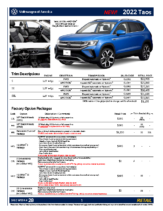 2022 VW Taos Order Guide