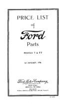 1926 Ford Price List AUS
