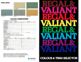 1976 Chrysler CL Valiant Colour Chart AUS