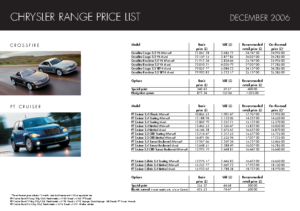 2006 Chrysler Price List UK