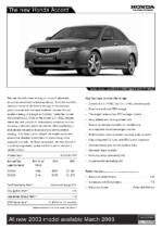 2003 Honda Accord Specs & Prices UK