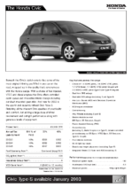 2003 Honda Civic Specs & Prices UK
