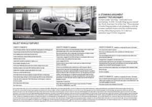 2015 Chevrolet Corvette Stingray Spec Sheet