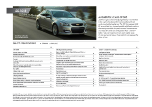 2015 Chevrolet SS Spec Sheet