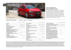2015 Chevrolet Sonic Spec Sheet
