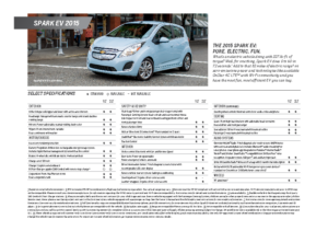 2015 Chevrolet Spark EV Spec Sheet