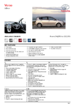 2009 Toyota Verson 5 Door Specs UK