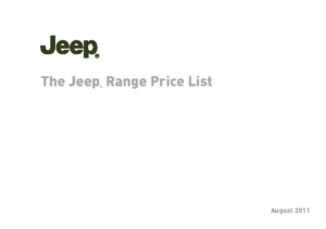 2011 Jeep Range Price List UK
