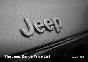 2013 Jeep Range Price List UK