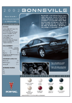2002 Pontiac Bonneville Spec Sheet