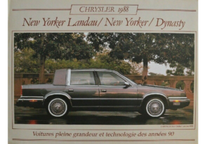 1988 Chrysler New Yorker and Dynasty Dealer Sheet CN