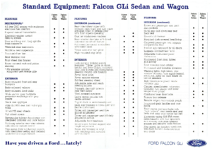 1992 Ford Falcon GLi Spec Sheet AUS