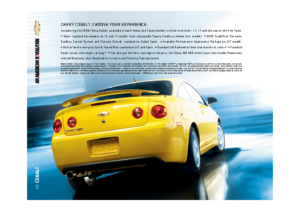 2008 Chevrolet Cobalt Spec Sheet