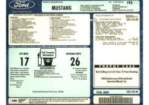 2004 Ford Mustang Mach4 Sticker