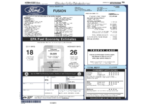 2009 Ford Fusion SE Sticker