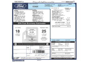 2011 Ford Edge Limited AWD Sticker