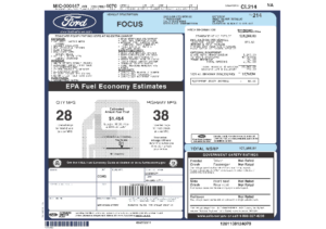 2012 Ford Focus SE Hatch Sticker