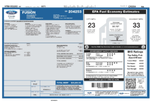 2012 Ford Fusion SEL Sticker New Style