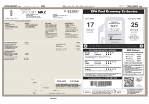 2012 Lincoln MKZ AWD Sticker New Style