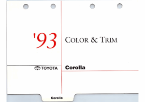 1993 Toyota Corolla Color & Trim