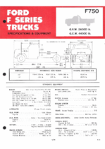 1968 Ford F750 Data Sheet (Aus)